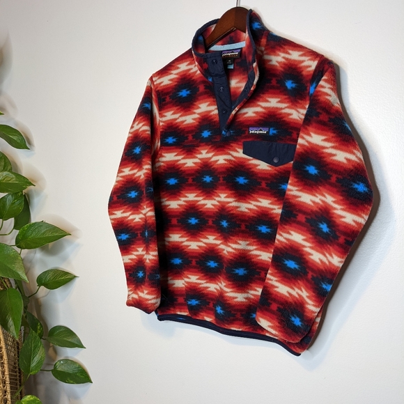 Patagonia Jackets & Blazers - PATAGONIA Snap T Synchilla Fleece Pullover Red Wild Desert Aztec Southwest XS
